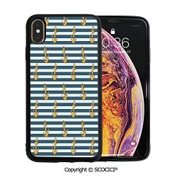 SCOCICI Unique Slim Designs Drop-Protection Smart Cell Phone Case Old Fashion Stylish Fashion with Anchors Coast Theme Decorative Compatible with iPhone Xs Max