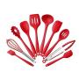 QKa 10pcs Kitchen Utensil Set, 100% Grade Silicone ? BPA Free ? Non-Scratch ? Heat Resistant Silicone Kitchenware, Non-Stick Kitchen Baking Tools 10 Sets