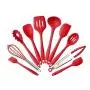 QKa 10pcs Kitchen Utensil Set, 100% Grade Silicone ? BPA Free ? Non-Scratch ? Heat Resistant Silicone Kitchenware, Non-Stick Kitchen Baking Tools 10 Sets