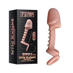 Yiwa Sex Toys Men Silicone Penis Testicle Lock Ring Glans Sleeve Vibrating Cock Cover with Vibrator Increase Sex Pleasure Sex Tool for Couples Novelty