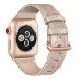 SWEES Leather Band Compatible for Apple Watch 38mm 40mm, Genuine Leather Shiny Bling Strap Compatible iWatch Series 5 Series 4 Series 3 Series 2 Series 1, Sports & Edition Women, Glistening Rose Gold