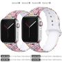 EXCHAR Compatible with Apple Watch Band 40mm 38mm 44mm 42mm Fadeless Pattern Printed Floral Bands Silicone Replacement Band for iWatch Series 5 Series 4/3/2/1 for Women Men