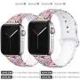 EXCHAR Compatible with Apple Watch Band 40mm 38mm 44mm 42mm Fadeless Pattern Printed Floral Bands Silicone Replacement Band for iWatch Series 5 Series 4/3/2/1 for Women Men