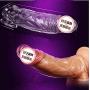 Privacy Packaging Silicone penile Condom Expander expands Male Chastity Toys Lengthen Cock Sleeves Reusable Condoms-B07