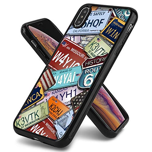 License Plate Glossy Edge Case for Apple iPhone Xs Max (6.5")