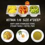 4" Deep Steam Table Pan 1/6 Size, Kitma 1.8 Quart Stainless Steel Anti-Jam Standard Weight Hotel GN Food Pans - NSF (6.93&quotL x 6.25&quotW) - 12 Pack