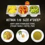 4" Deep Steam Table Pan 1/6 Size, Kitma 1.8 Quart Stainless Steel Anti-Jam Standard Weight Hotel GN Food Pans - NSF (6.93&quotL x 6.25&quotW) - 12 Pack