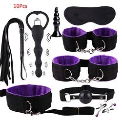 Yunestry 10pcs Silicone Vibrant Massager G Spotter Buttee for Women Men Kit BDSM Slave Bandage Flirt