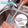 Silicone Bottle Cleaning Brush Set, Water Bottle Brush with Long Handle BPA Free for Washing All Narrow Neck Bottles,Hydro Flasks,and Glassware(Set of 2pcs 15"&12")