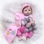 Binxing Toys Reborn Baby Dolls Silicone Full Body Girl 22 inch 56cm Real Toddler Bebe Doll Waterproof with ( Bottle Toy, Magnet Pacifier ,Clothes ,Puppet Toy Safety Tested for 3+ (Realistic)