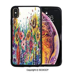 SCOCICI Unique Slim Designs Drop-Protection Smart Cell Phone Case Floral Watercolor Style Wildflowers Country Kitchenware Flowers Art Print Decorative Compatible with iPhone Xs Max