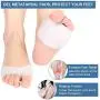 Gel Metatarsal Pads, Breathable Ball of Foot Cushions, Soft Silicone Forefoot Pads for Diabetic Feet and Mortons Neuroma, Callus and Blisters Prevention, Foot Pain Relief, 1 Pair