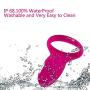 CNHIDEE Cock Penis Ring Prolonging Delay adult sex toys with Vibrator For man women couple Silicone USB Rechargeable 7 multi-speed Waterproof Quiet,Pink,0.6 Ounce