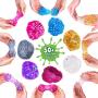 DIY Slime Kit for Girls Boys - Ultimate Glow in the Dark Glitter Halloween Slime Making Kit - Slime Kits Supplies include Big Foam Beads Balls, 18 Mystery Box Containers filled w Crystal Powder Slime