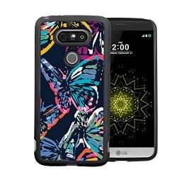 LG G5 Case,Flexible Soft TPU Cover Shell,Slim Silicone Black Rubber Non-Slip Durable Design Protective Phone Case for LG G5 -Butterfly