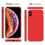 Miracase Liquid Silicone Case Compatible with iPhone Xs Max 6.5 inch (2018), Gel Rubber Full Body Protection Shockproof Cover Case Drop Protection Case (Red)