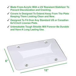 lebogner Car License Plates Shields 2 Pack Clear Bubble Design Novelty Plate Covers to Fit Any Standard US Plates, Unbreakable Frame Covers to Protect Front, Back License Plates, Screws Included