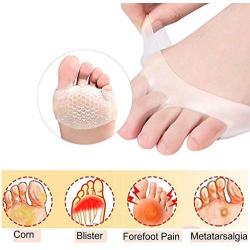 Footsihome 8 Pack Metatarsal Pads Ball of Foot Cushions Update Version Gel Ball of Foot Pads - Mortons Neuroma Callus Metatarsal Foot Pain Relief Bunion Forefoot Cushioning Relief Women