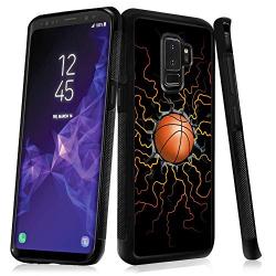 Samsung Galaxy S9 Case with Basketball Fire Pattern Whimsical Design Bumper Black Soft TPU and PC Protection Anti-Slippery &Fingerprint Case for Samsung Galaxy S9