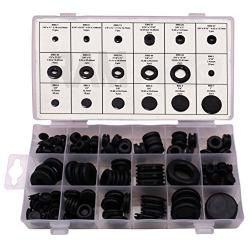 Ram-Pro 125 Piece Rubber Grommet Eyelet Ring Gasket Assortment, Set of 18 different sizes, with See-through Divided Organizer Case ? Ideal for Automotive, Plumbing, and PC hardware/Piano repair etc.