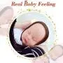 Vollence 18 Inch Eye Closed Full Silicone Baby Doll That Look Real,Not Vinyl Material Dolls,Sleeping Lifelike Baby Dolls,Realistic Newborn Real Baby Doll,Soft Handmade Silicone Alive Baby Doll - Girl