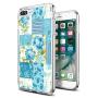 iPhone 7 8 Case, Blue Flower Shock-Absorption TPU Rubber Bumper iPhone 7 8 Case, Ultra Thin Slim Protective Cover for iPhone 7 8-Clear