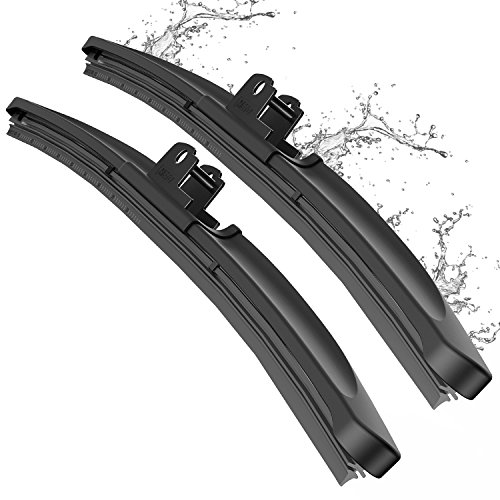 Wiper Blade, METO T6 26& + 22& Windshield Wiper : Water Repellency Polymer Materials Silence Blade, Up to 60% Longer Life, for All Season even Clean Ice & Snow in Winter(Set of 2), more size is available