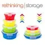 Thin Bins Collapsible Containers ? Set of 4 Round Silicone Food Storage Containers ? BPA Free, Microwave, Dishwasher and Freezer Safe - No more cluttered container cabinet!