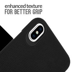 EMERGE DUOFLEX iPhone XR Enhanced Max Grip and 10 Foot Drop Protection Cell Phone Case - Black