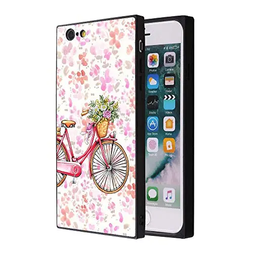 iPhone 6s 6 Case,Flexible Soft TPU Cover Shell,Slim Silicone Black Rubber Non-Slip Durable Design Protective Phone Case for iPhone 6s 6 -Bicycle