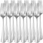 AmazonBasics Stainless Steel Kitchen Dinner Forks with Scalloped Edge, Set of 12