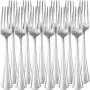AmazonBasics Stainless Steel Kitchen Dinner Forks with Scalloped Edge, Set of 12