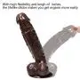 Realistic Ultra-Soft Dildo for Beginners with Flared Suction Cup Base for Hands-Free Play, Flexible Dildo Lifelike Silicone Dual Density Mens Penis Cock Dong Anal Sex Toys for Masturbation Anal Play