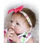 TERABITHIA 23 inch Alive Silicone Vinyl Full Body Reborn Baby Girl Dolls with Red Bow Headbands