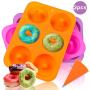 HEHALI 3pcs Donut Pan Mold, Silicone Cake Bagel Baking Doughnuts Mold BPA Free, with Icing Bag, Dishwasher Microwave Safe
