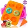 HEHALI 3pcs Donut Pan Mold, Silicone Cake Bagel Baking Doughnuts Mold BPA Free, with Icing Bag, Dishwasher Microwave Safe