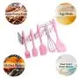 Silicone Cooking Utensil Set- Silicone Spatula Set Kitchen Utensil Set -Silicone Kitchenware Utensil Set Non-Stick & Heat Resistant for Cooking,Baking and Mixing BPA Free Heat Resistant 450?F (Pink)