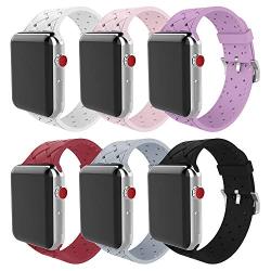 MITERV Compatible with Apple Watch Band 38mm 40mm 42mm 44mm Soft Silicone Replacement Band for Apple Watch Series 4,3,2,1