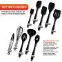 Silicone Kitchenware Set, 10 Pieces of Silicone Kitchen Utensils, Kitchen Spatula Set - Best Non-Stick Kitchen Cookware Set, Suitable for Cooking