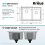 Kraus Forteza Granite Kitchen Sink, 33 Inch, KGD-52GREY