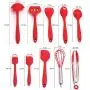 Ksone Cooking Utensil Set,10pcs Non-Stick Kitchenware Silicone Heat Resistant Kitchen Baking Tool Cooking Tool Sets