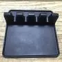 BESTONZON Kitchen Utensil Rest Mat Heat Resistant Ladle Fork Mat Silicone Spoon Rest Kitchenware Drying Mat (Black)