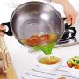 Kitchen Silicone Funnel Tools Anti-Spill Drain Pans Round Rim Deflector Liquid Funnel Soup Diversion Cooking Tools