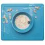 ezpz Happy Bowl - One-Piece Silicone placemat + Bowl (Blue)
