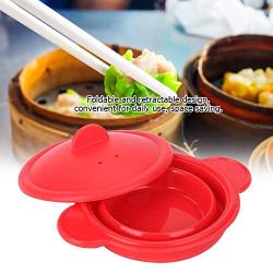 Silicone Food Steamer Pot, Foldable Steamer Kitchenware Retractable Steam Pot Cooking Steamer With Cover