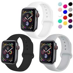 TIMTU Sport Band Compatible with Apple Watch Band 40mm 38mm 42mm 44mm, Soft Silicone Strap Replacement for Apple Watch Series 5 4 3 2 1 for Women/Men