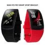 Rukoy Bands for Samsung Gear Fit 2 Band/Gear Fit 2 Pro[2-Pack: Black+Red], Replacement Straps Accessories for Samsung Gear Fit2 Pro SM-R365/Gear Fit2 SM-R360 Smartwatch (5.9&quot-7.5&quot)