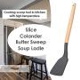 LDGR Pancake Spatula Wood Handle Silicone Kitchenware Spatula Non-Stick Cooking Utensil Cookware for Household Cooking Utensil Sets