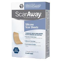 ScarAway Professional Grade Silicone Scar Treatment Sheets, Prevents & Treats Old and New Scars, 12 Count (Pack of 1)