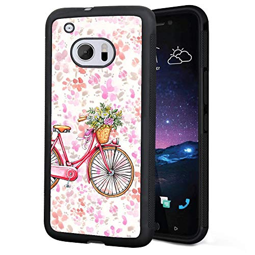 HTC 10 Case,Flexible Soft TPU Cover Shell,Slim Silicone Black Rubber Non-Slip Durable Design Protective Phone Case for HTC 10 -Bicycle